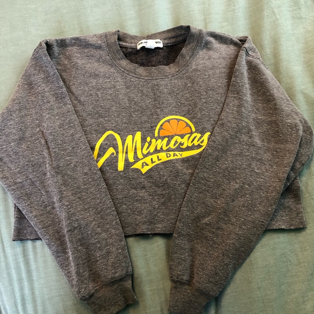Mimosas All Day Cropped Sweater
